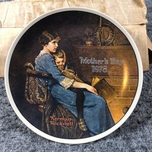 Vintage 1978 Knowles Norman Rockwell Bedtime Mother's Day‎ Plate USA COA